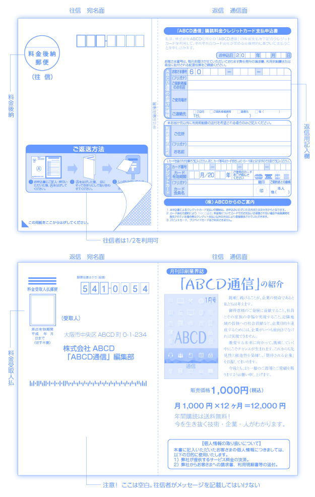往復圧着はがき