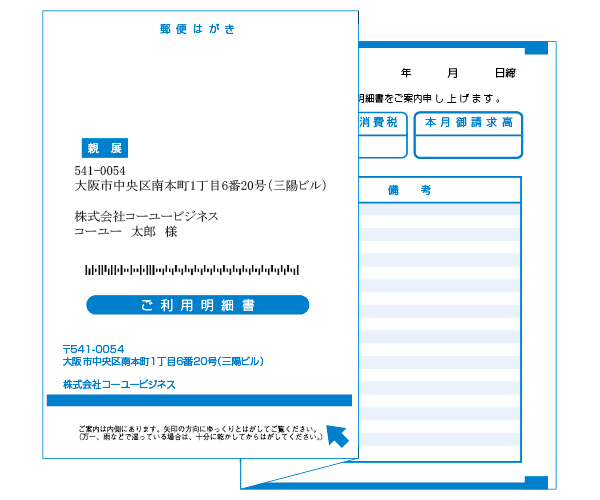 圧着ハガキ　Zタイプ1オープン