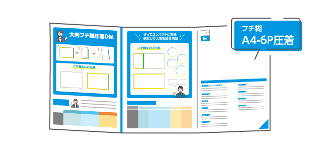 A4サイズ・6P圧着タイプのイメージ