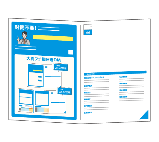 大判フチ糊圧着DMのイメージ